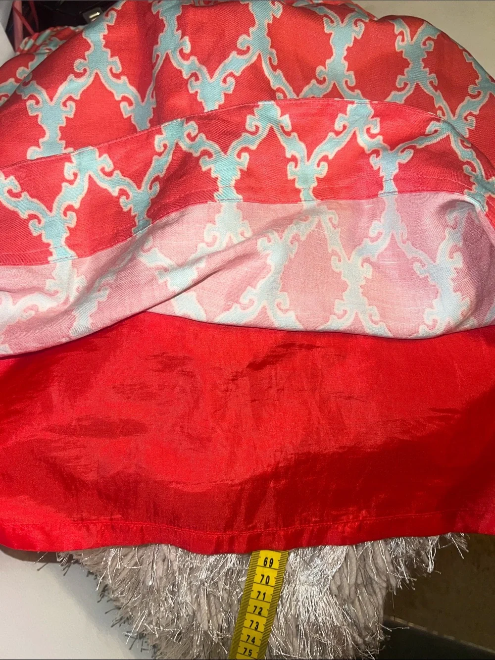 kate spade Coral and White Geometric Button-Front Mini Skirt